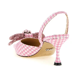Multicolor Cotton-Like Mid Heel Pumps