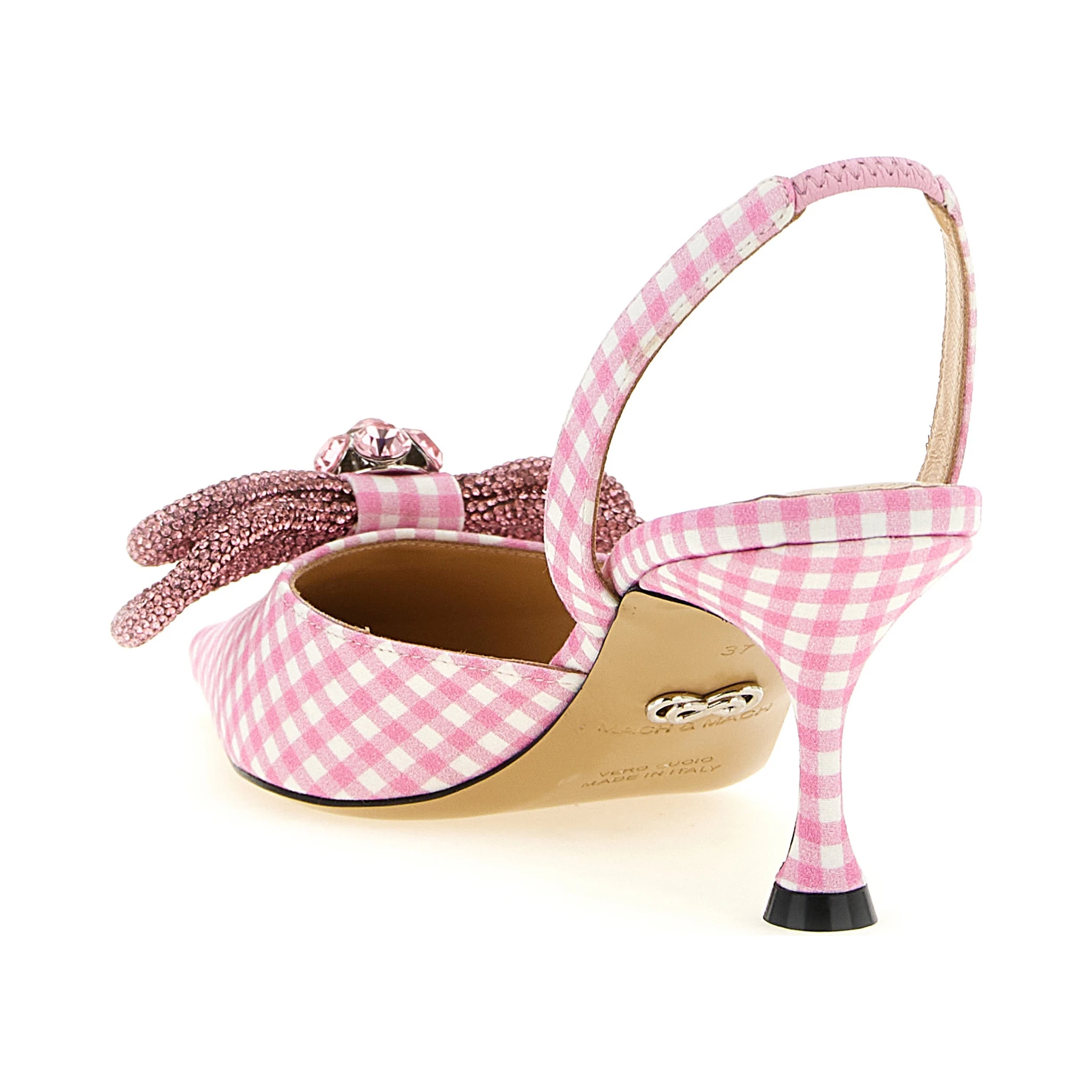 Multicolor Cotton-Like Mid Heel Pumps
