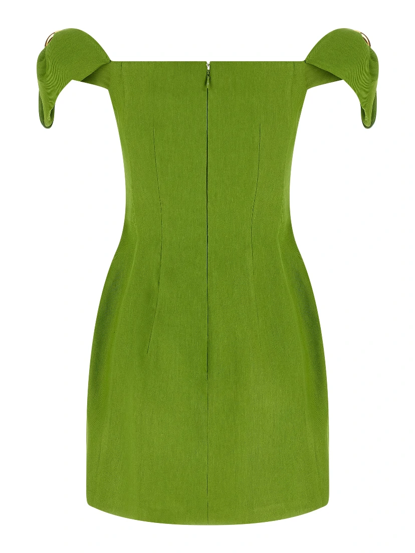 Bicolor Linen Short Dress