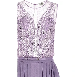 Purple Viscose Long Dress