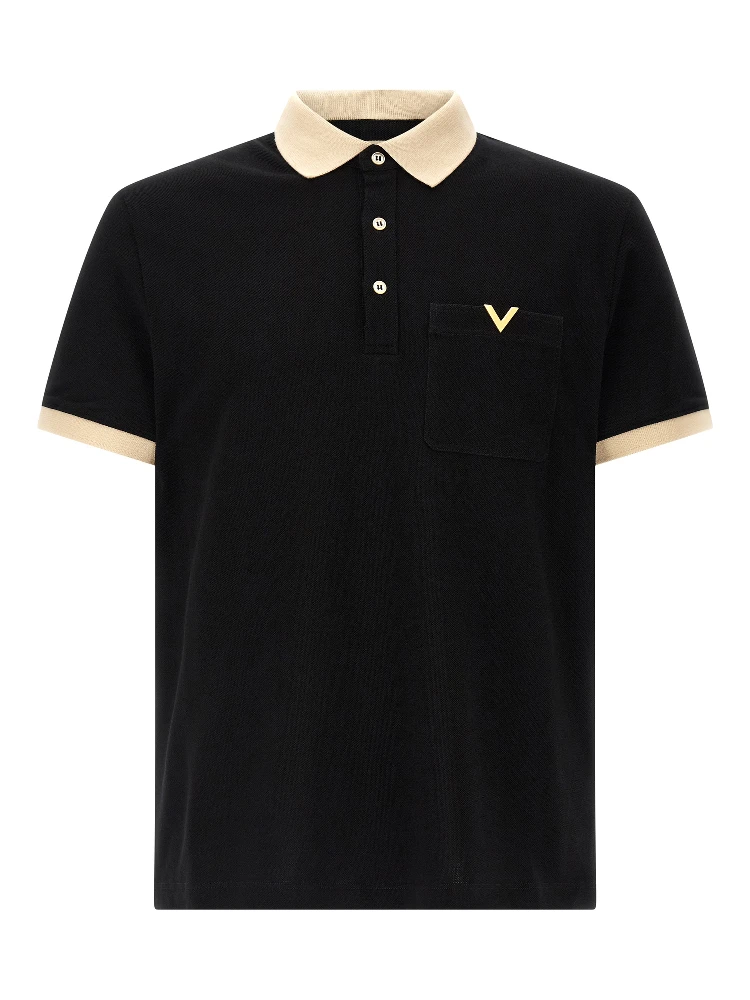 Black Cotton Polo Shirt