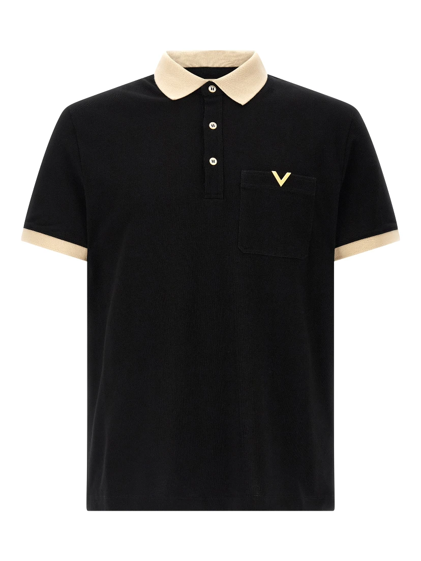 Black Cotton Polo Shirt