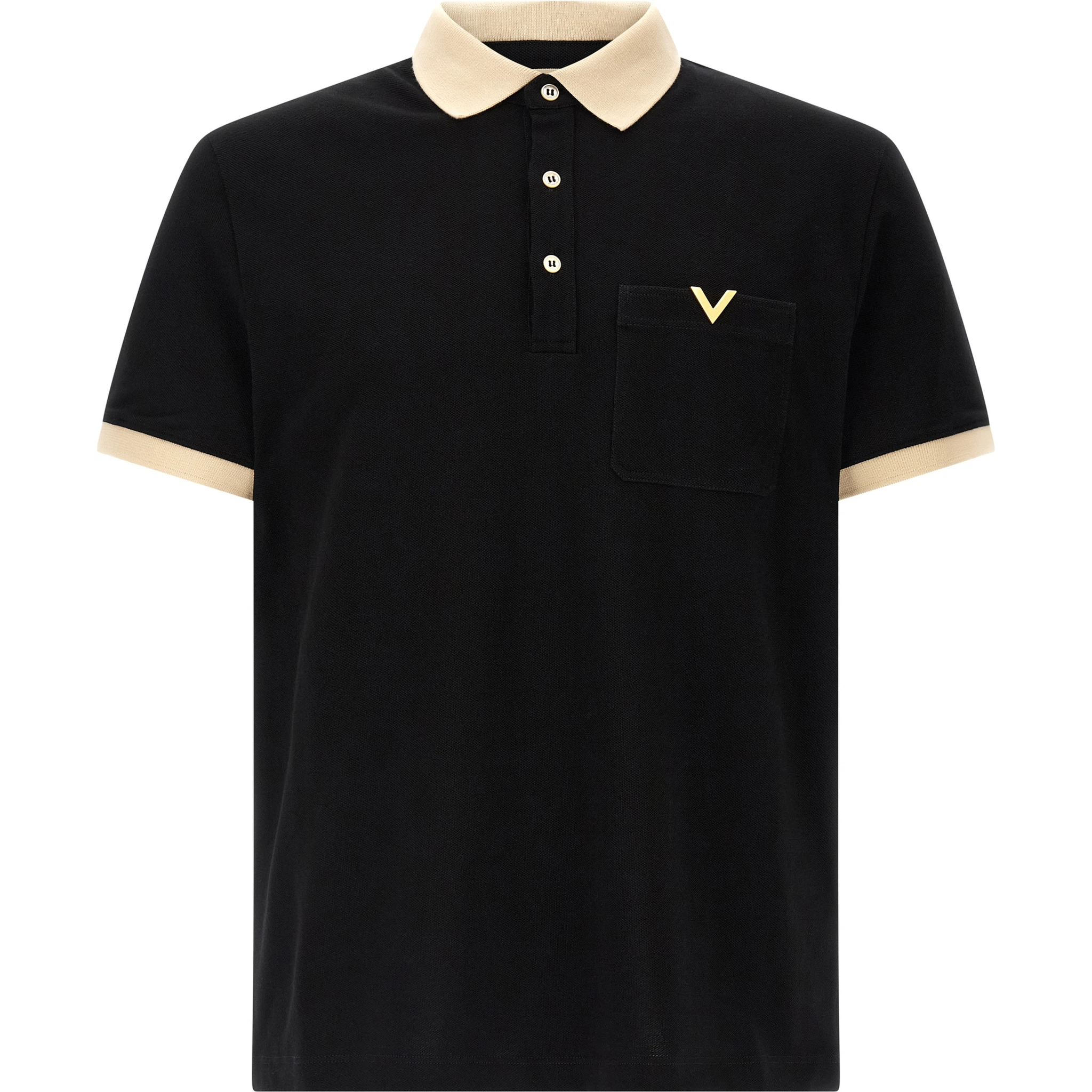 Black Cotton Polo Shirt
