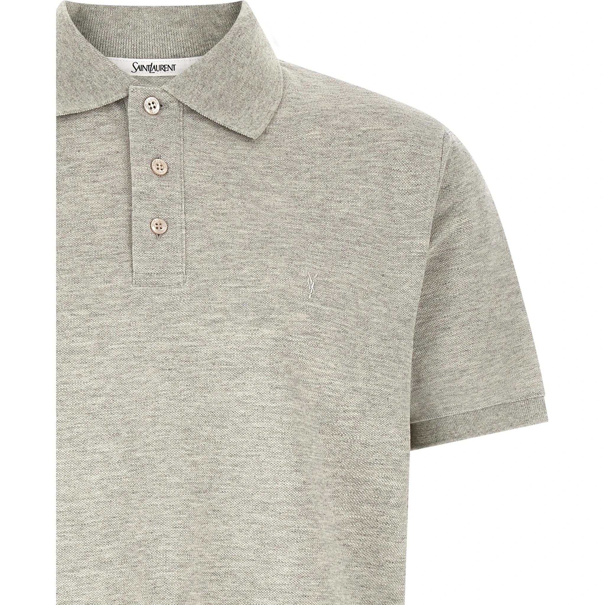 Gray Cotton Polo Shirt