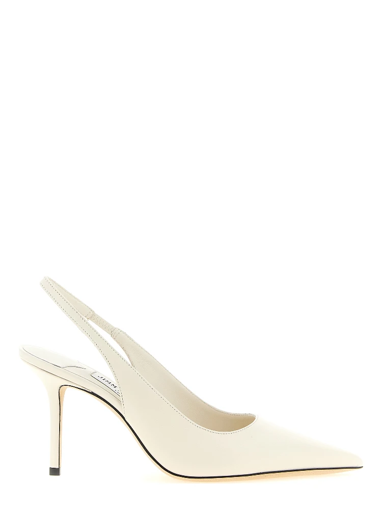 White Leather High Heel Pumps