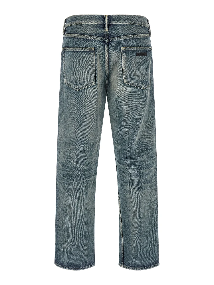 Blue Cotton Straight-Leg Jeans alternative