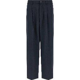 Blue Polyester Chino Pants