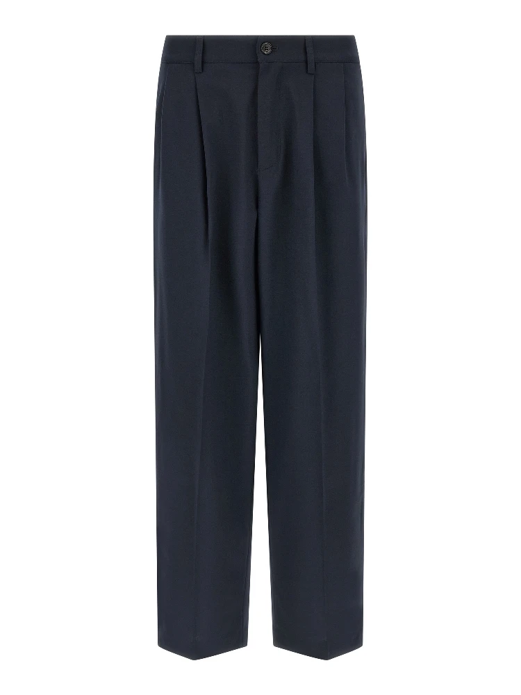 Blue Polyester Chino Pants