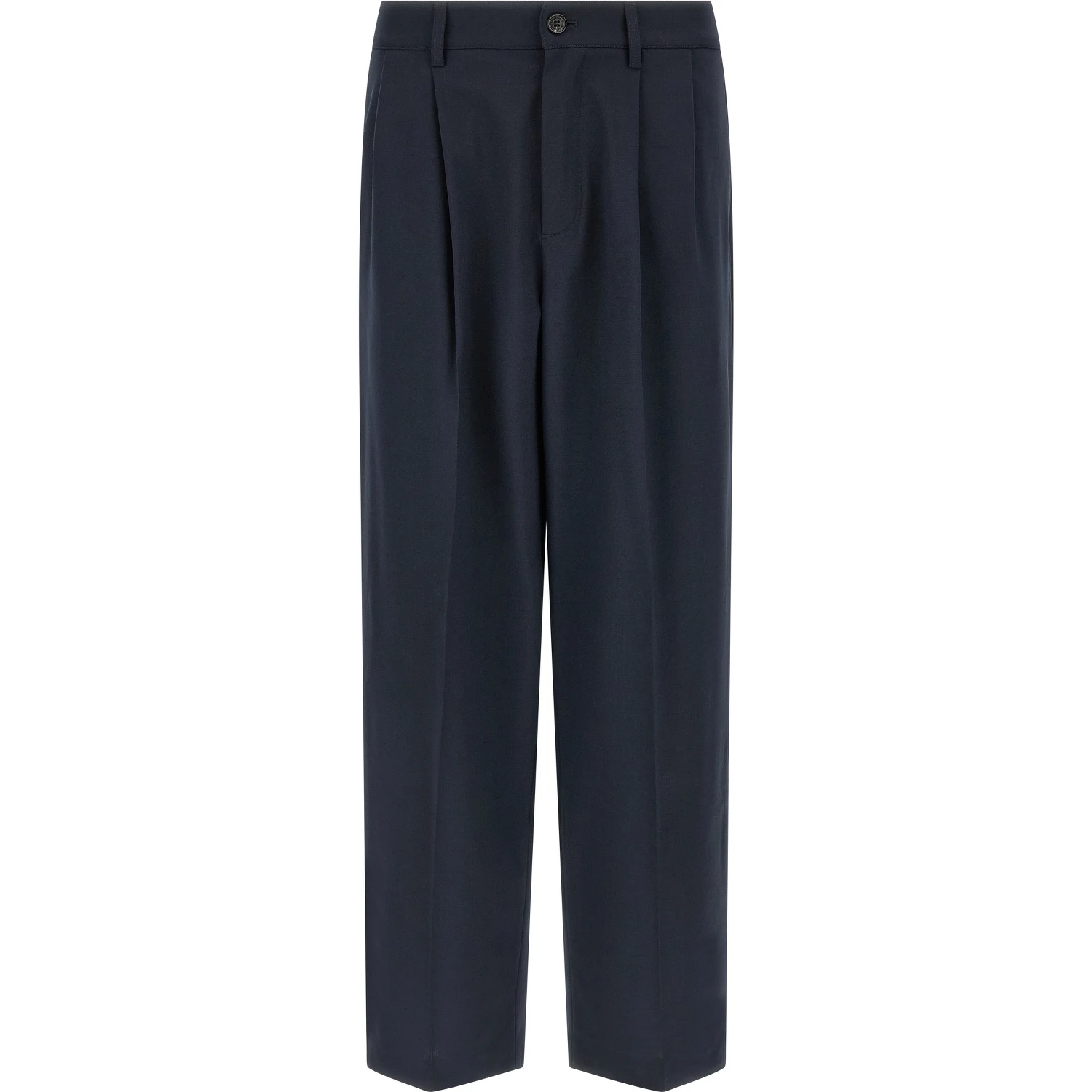 Blue Polyester Chino Pants