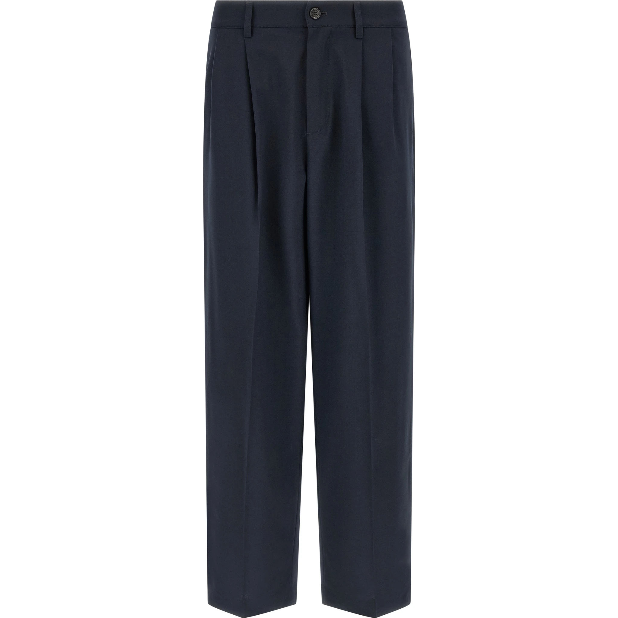 Blue Polyester Chino Pants