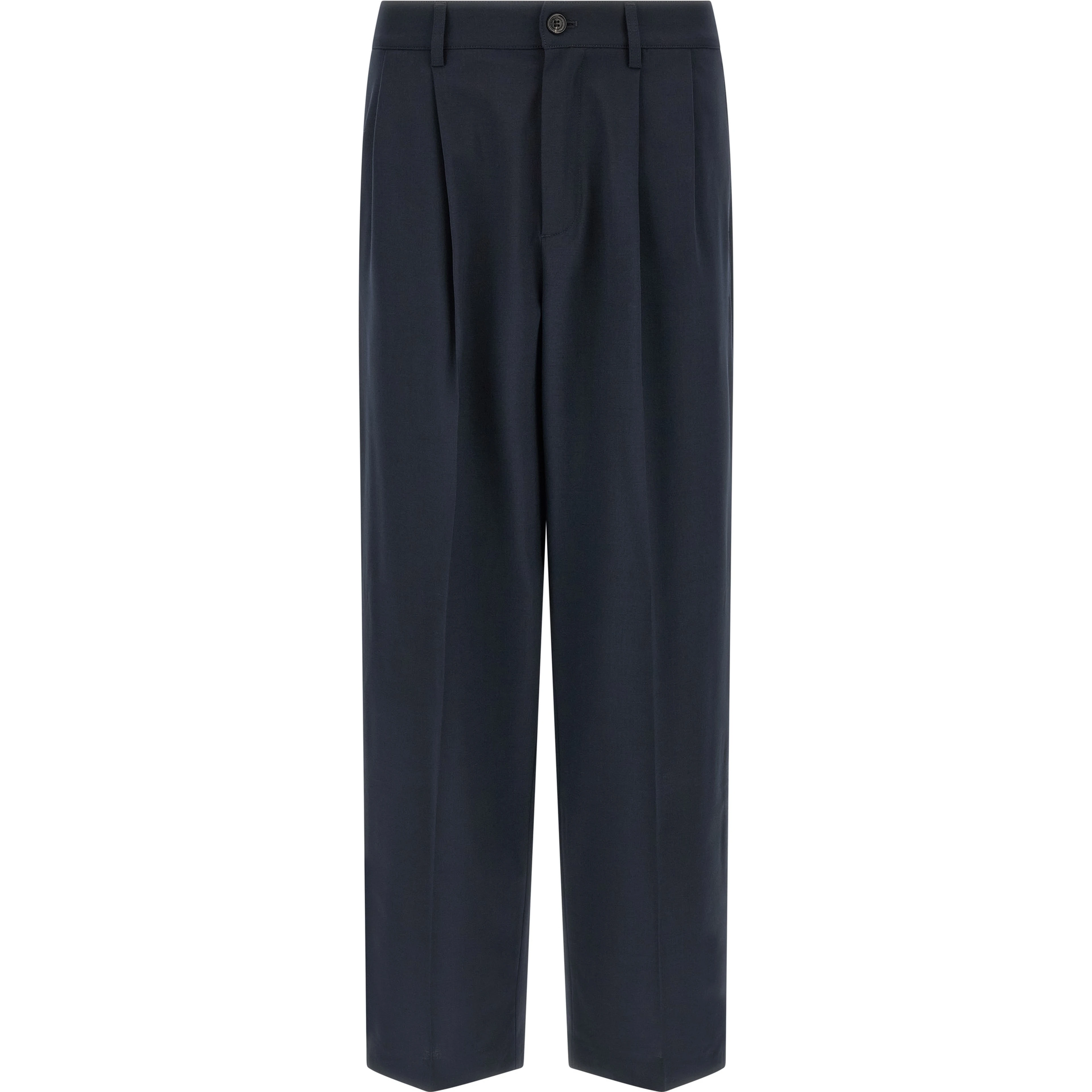 Blue Polyester Chino Pants