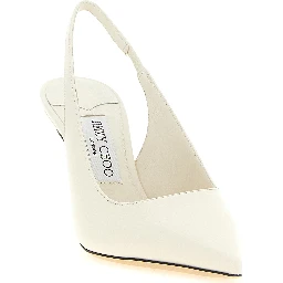 White Leather High Heel Pumps
