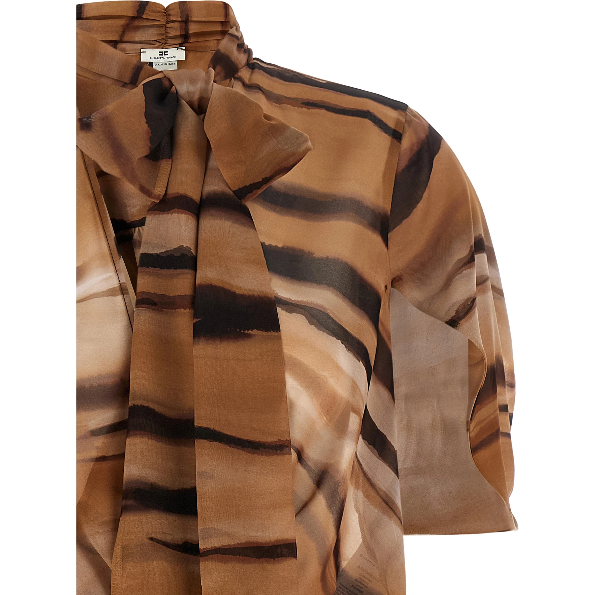Brown Polyester Short Dress