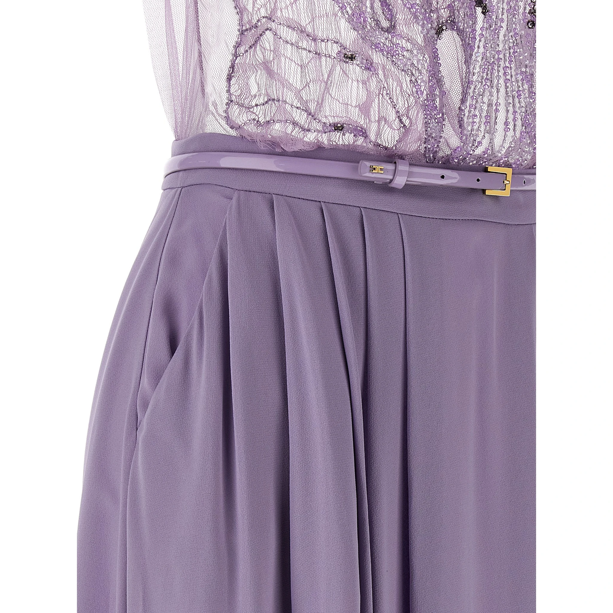 Purple Viscose Long Dress