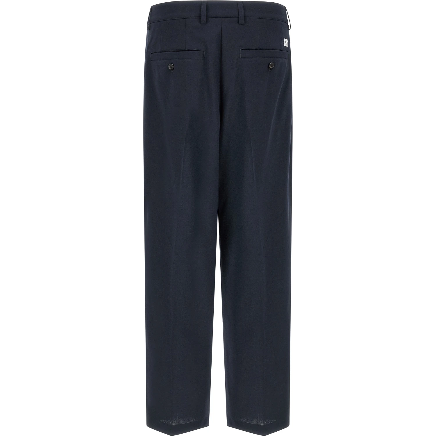 Blue Polyester Chino Pants