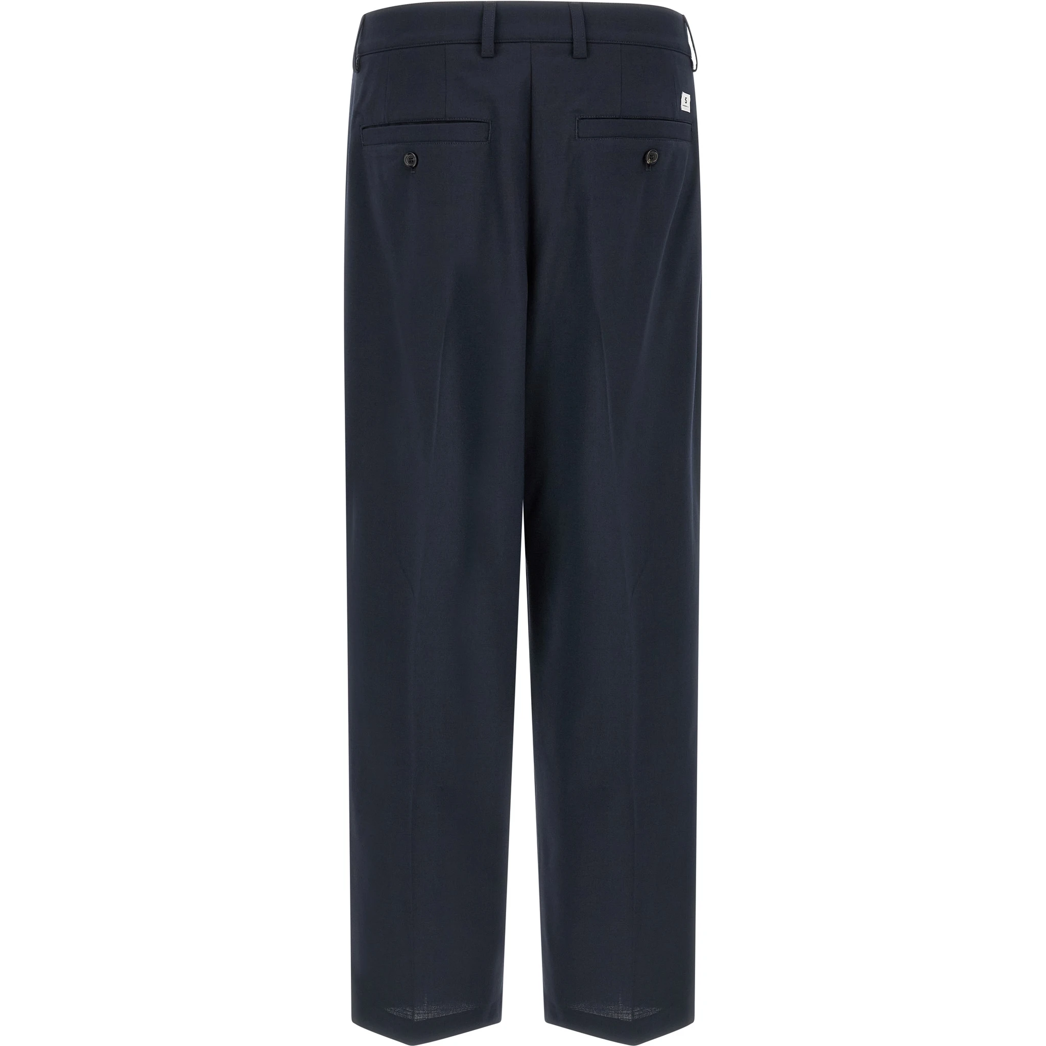 Blue Polyester Chino Pants