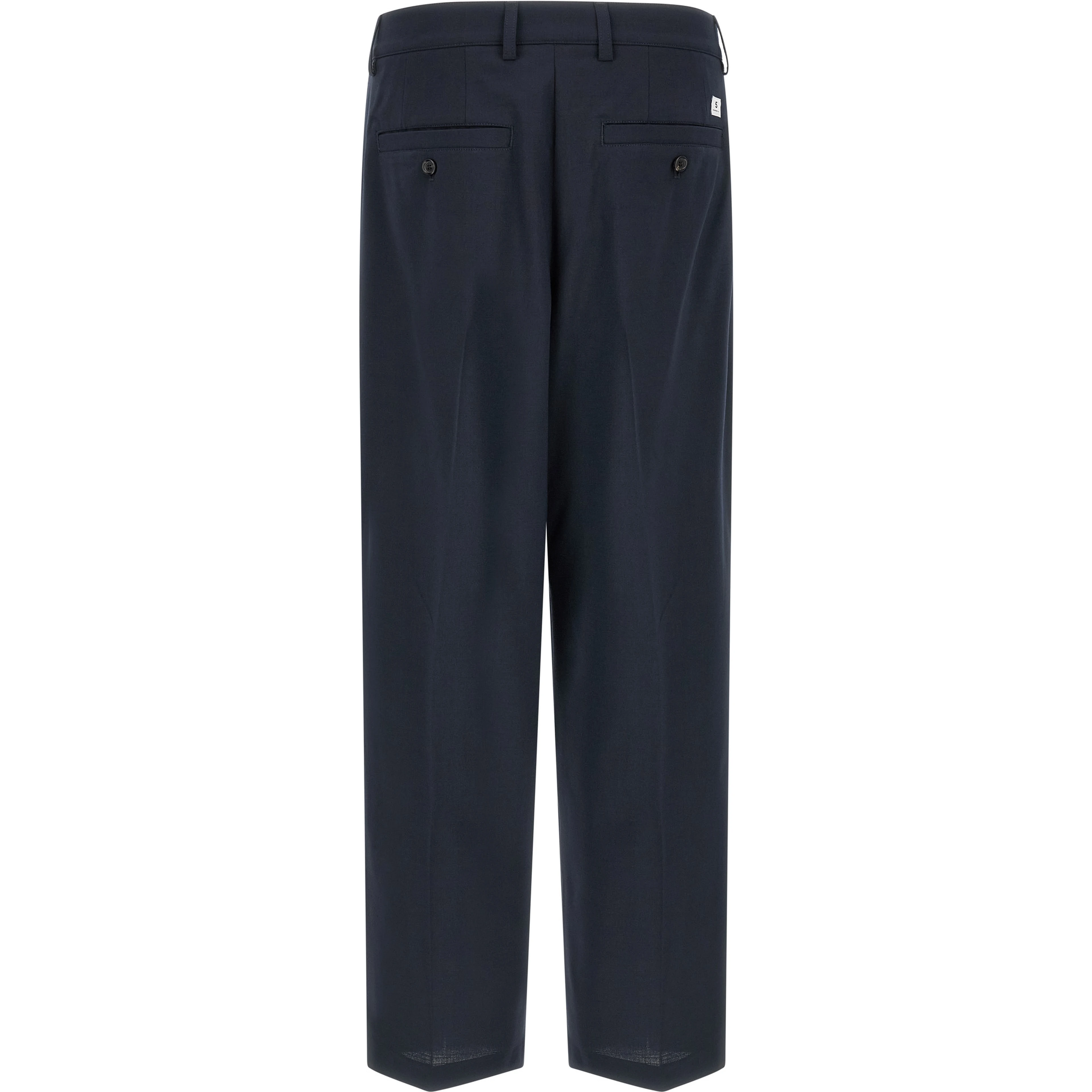 Blue Polyester Chino Pants