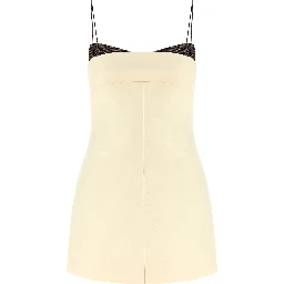 Beige Cotton Short Dress