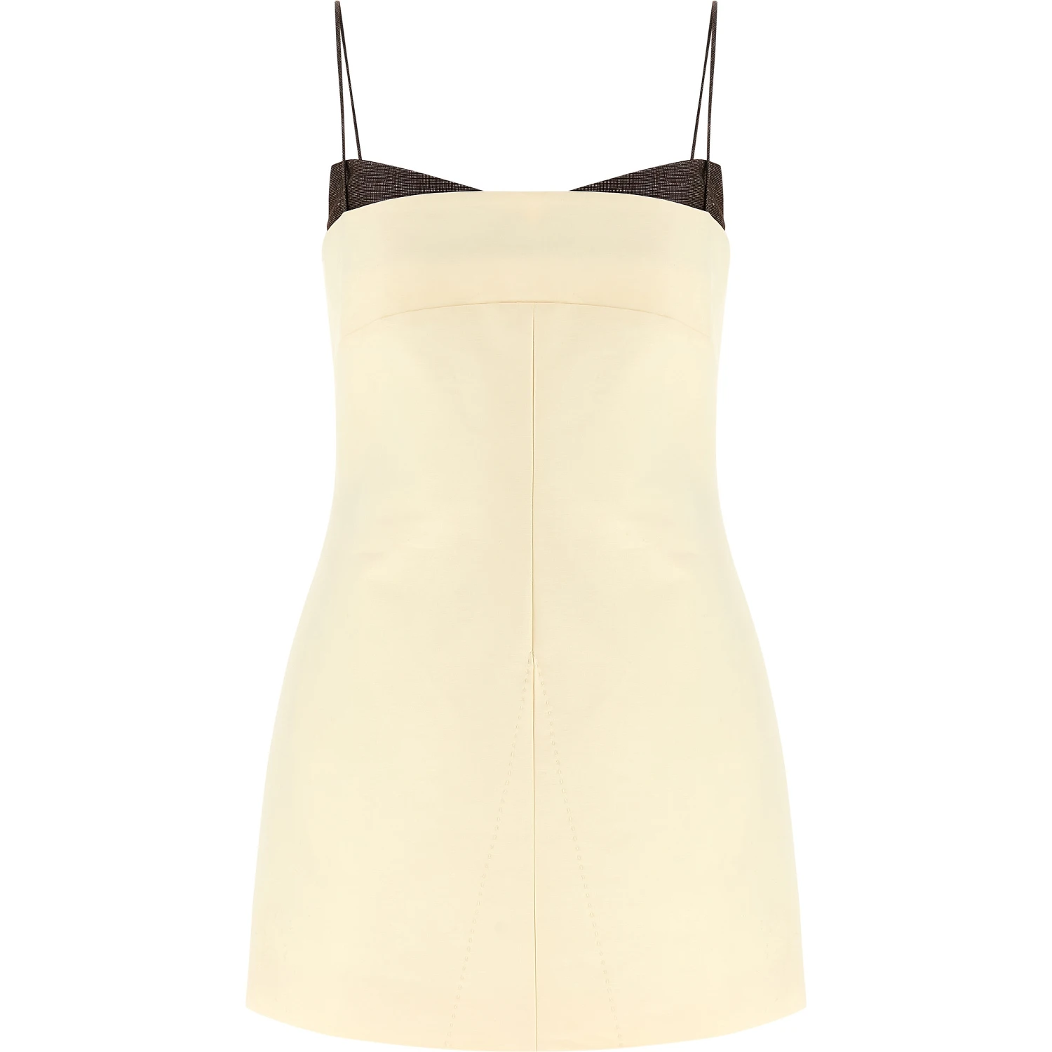 Beige Cotton Short Dress