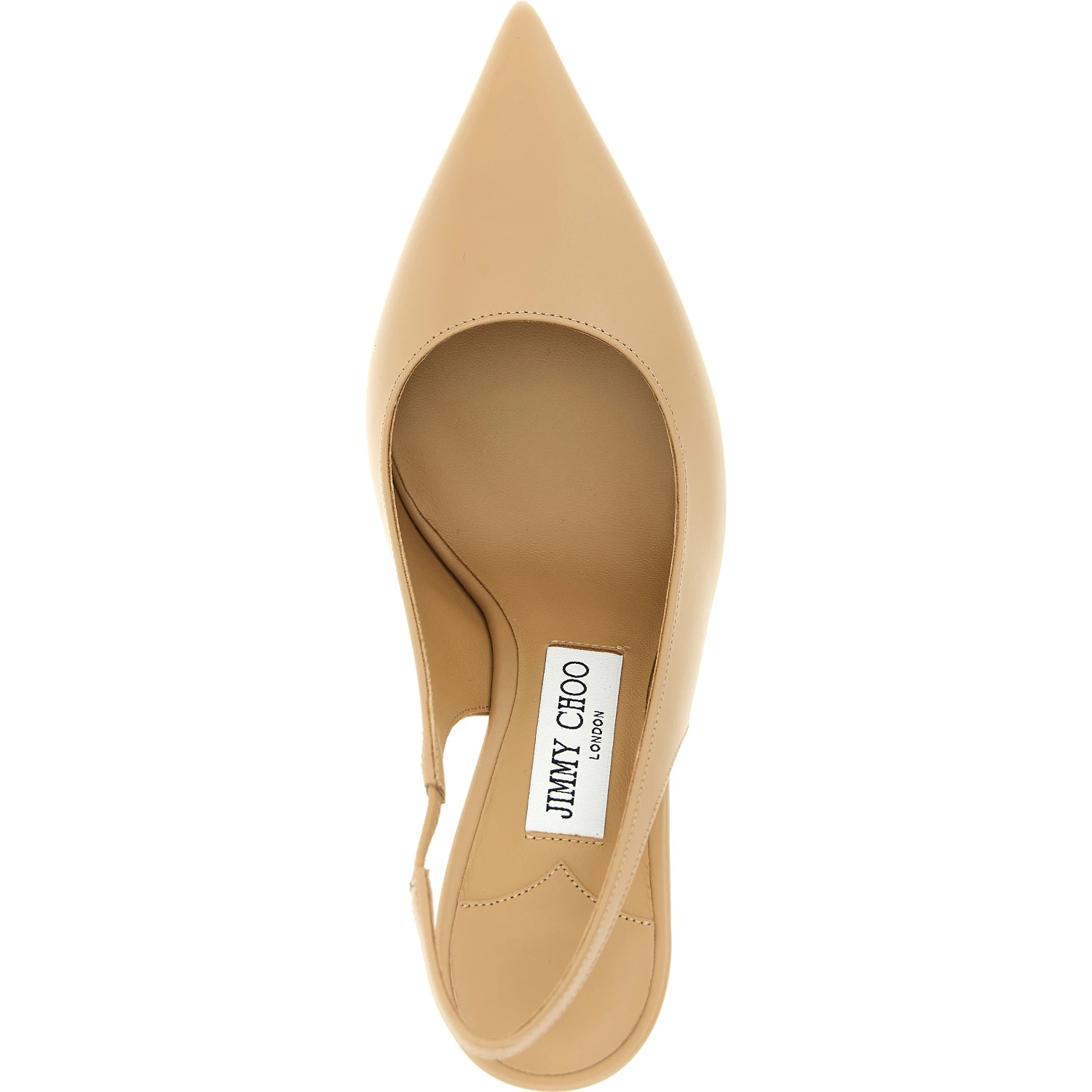 Beige Leather High Heel Pumps