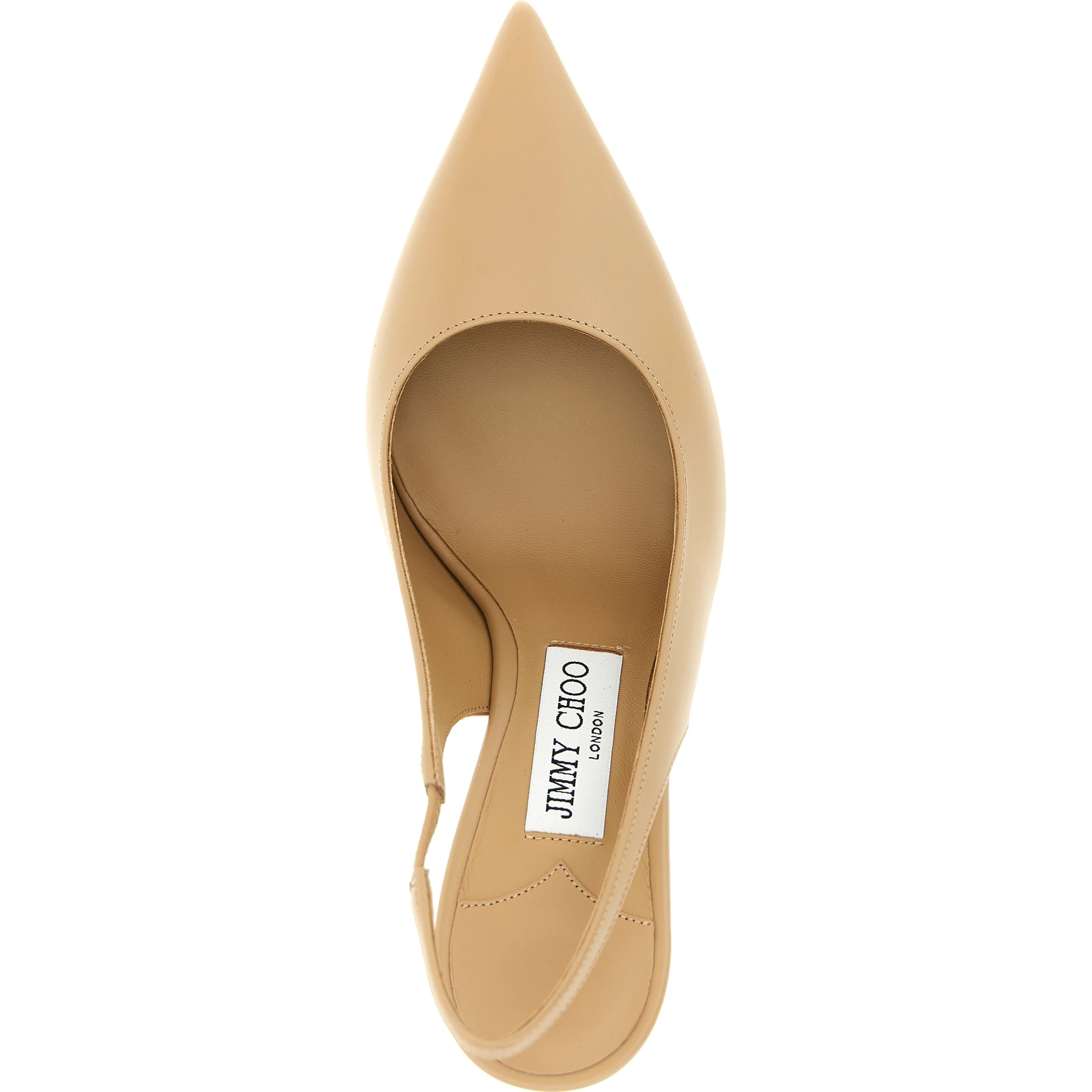 Beige Leather High Heel Pumps