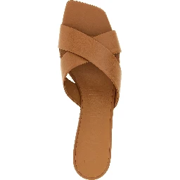 Brown Calfskin Mid Heel Pumps