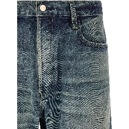 Blue Cotton Straight-Leg Jeans