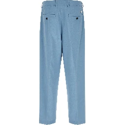 Blue Polyester Chino Pants