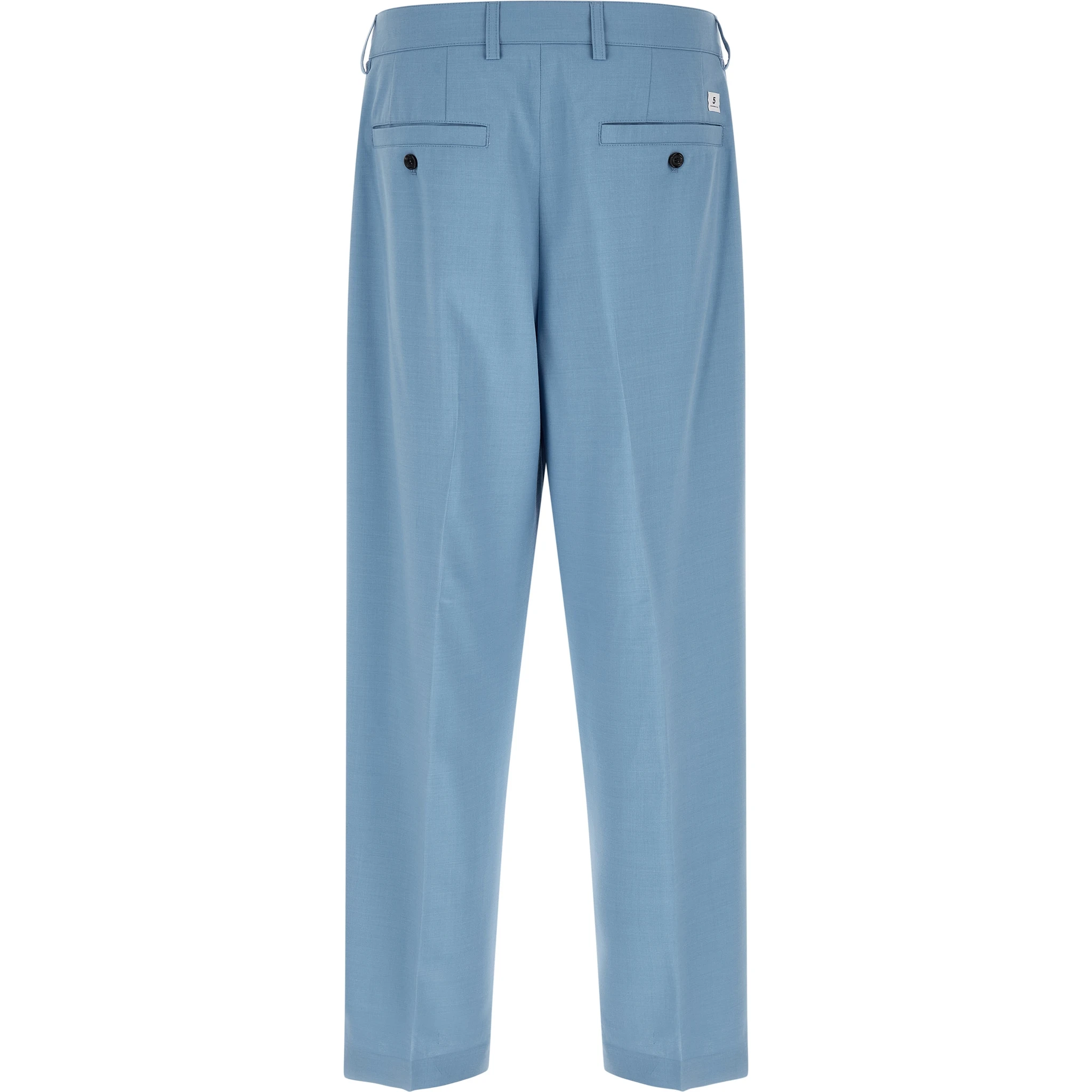 Blue Polyester Chino Pants