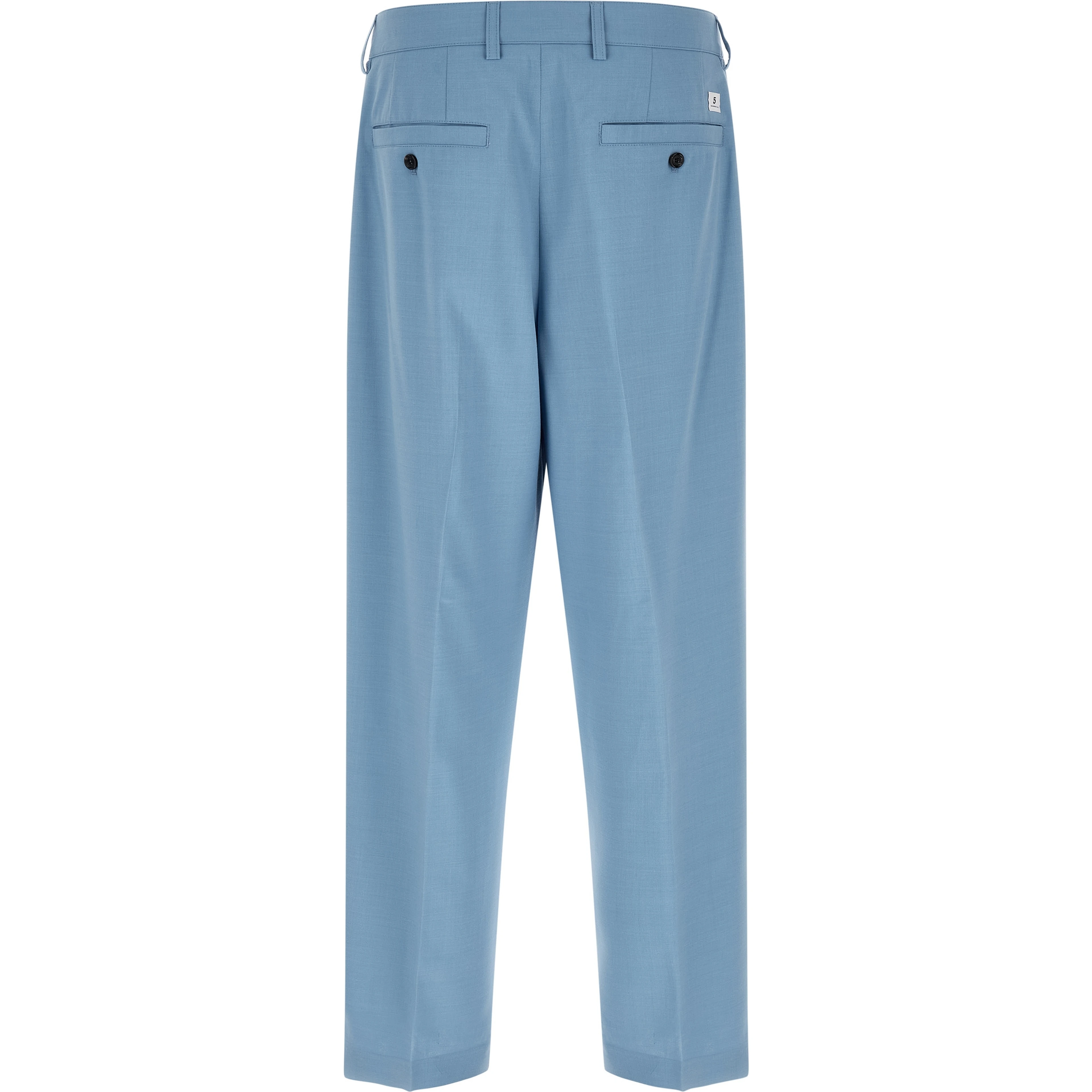 Blue Polyester Chino Pants