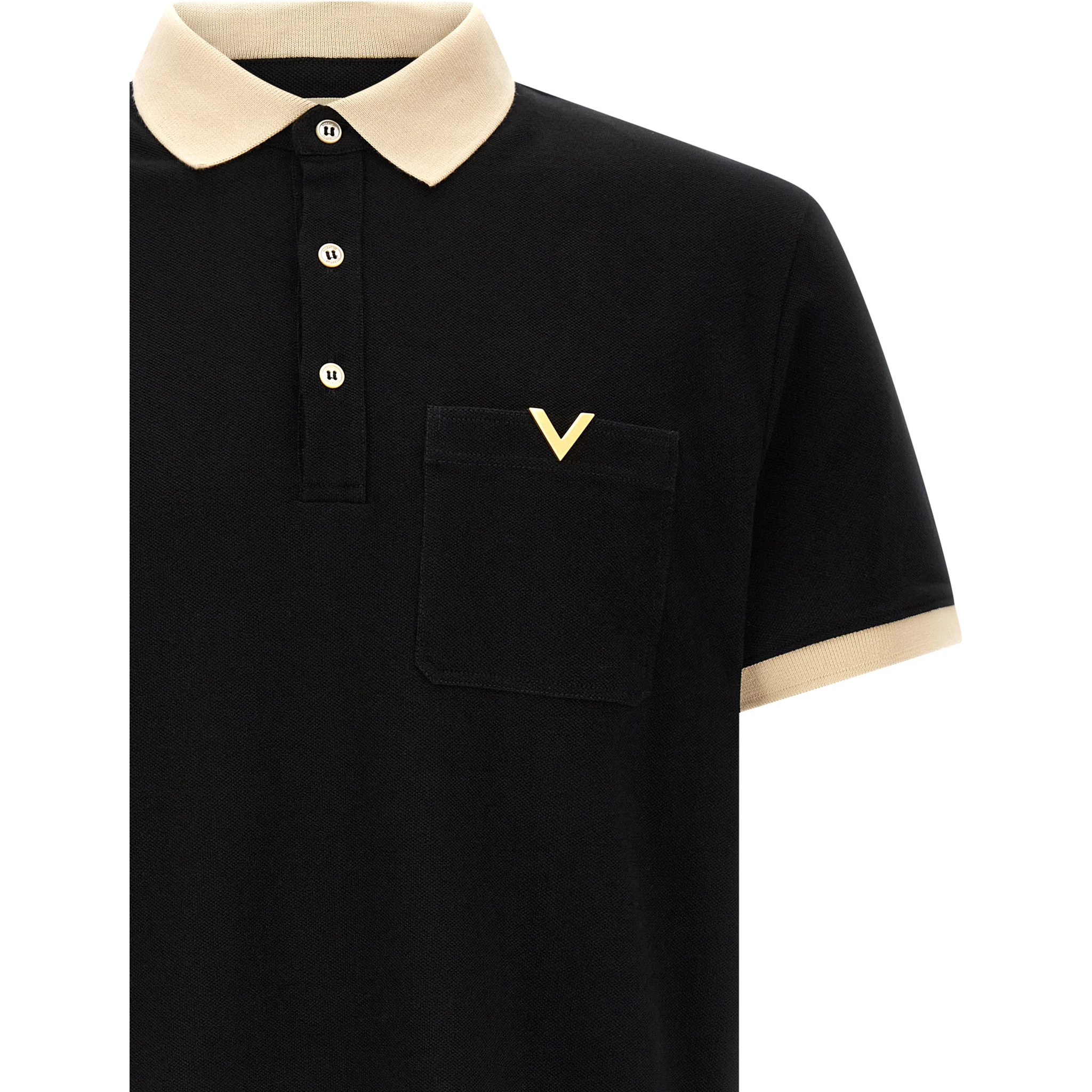 Black Cotton Polo Shirt