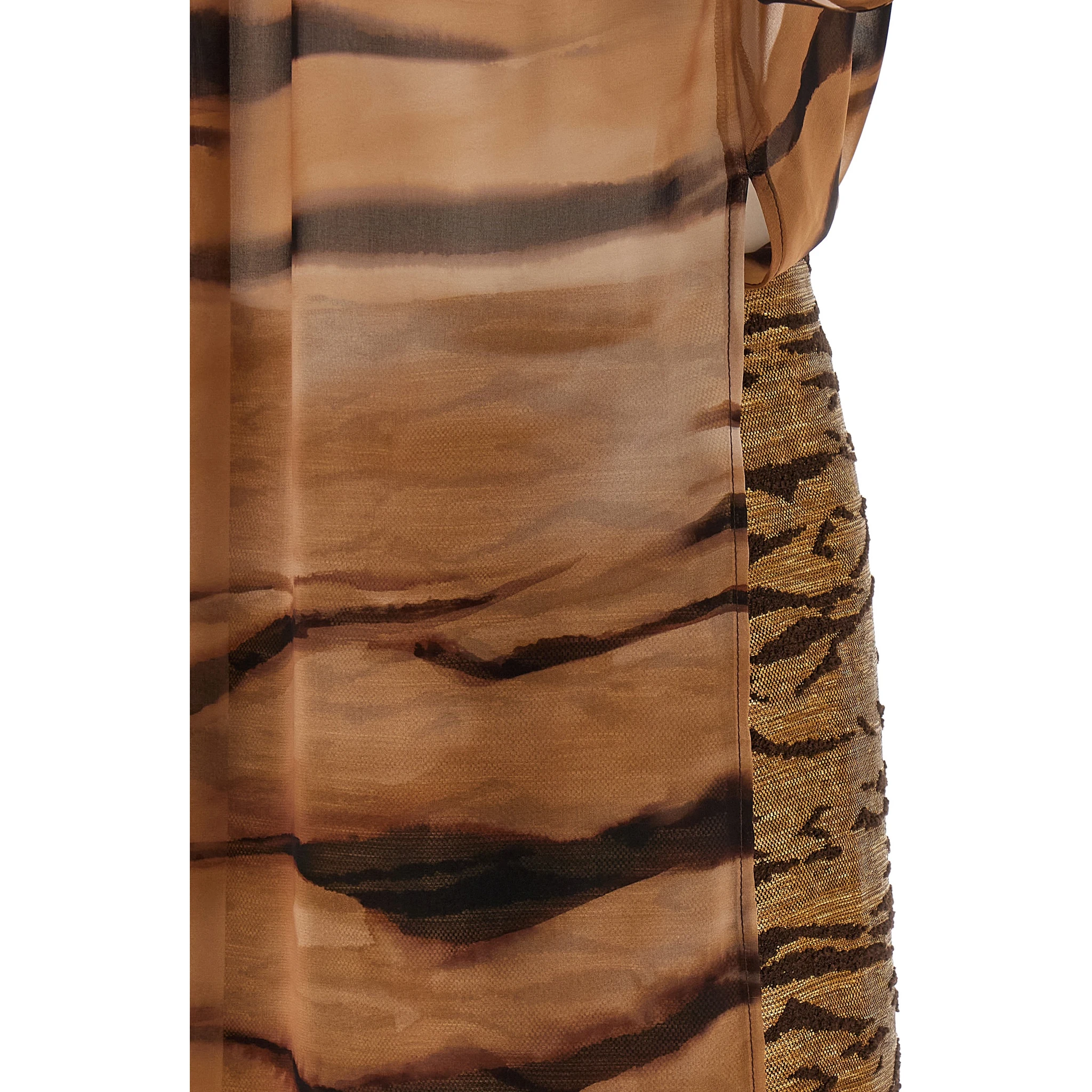 Brown Polyester Short Dress