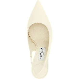 White Leather High Heel Pumps