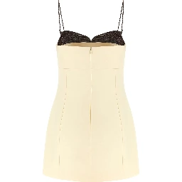 Beige Cotton Short Dress