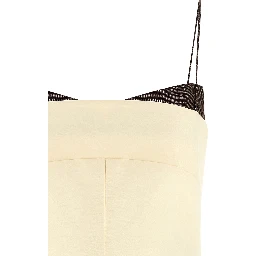 Beige Cotton Short Dress