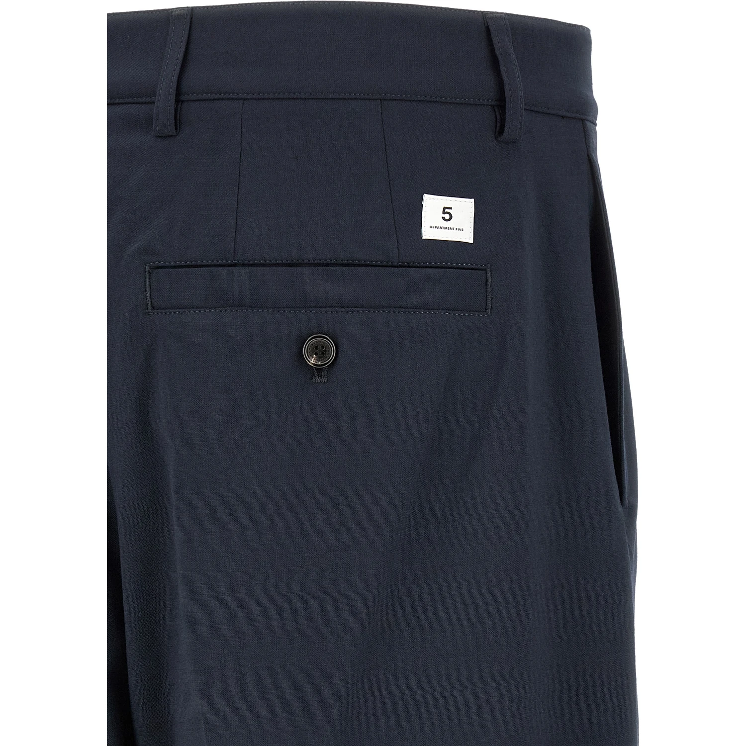 Blue Polyester Chino Pants