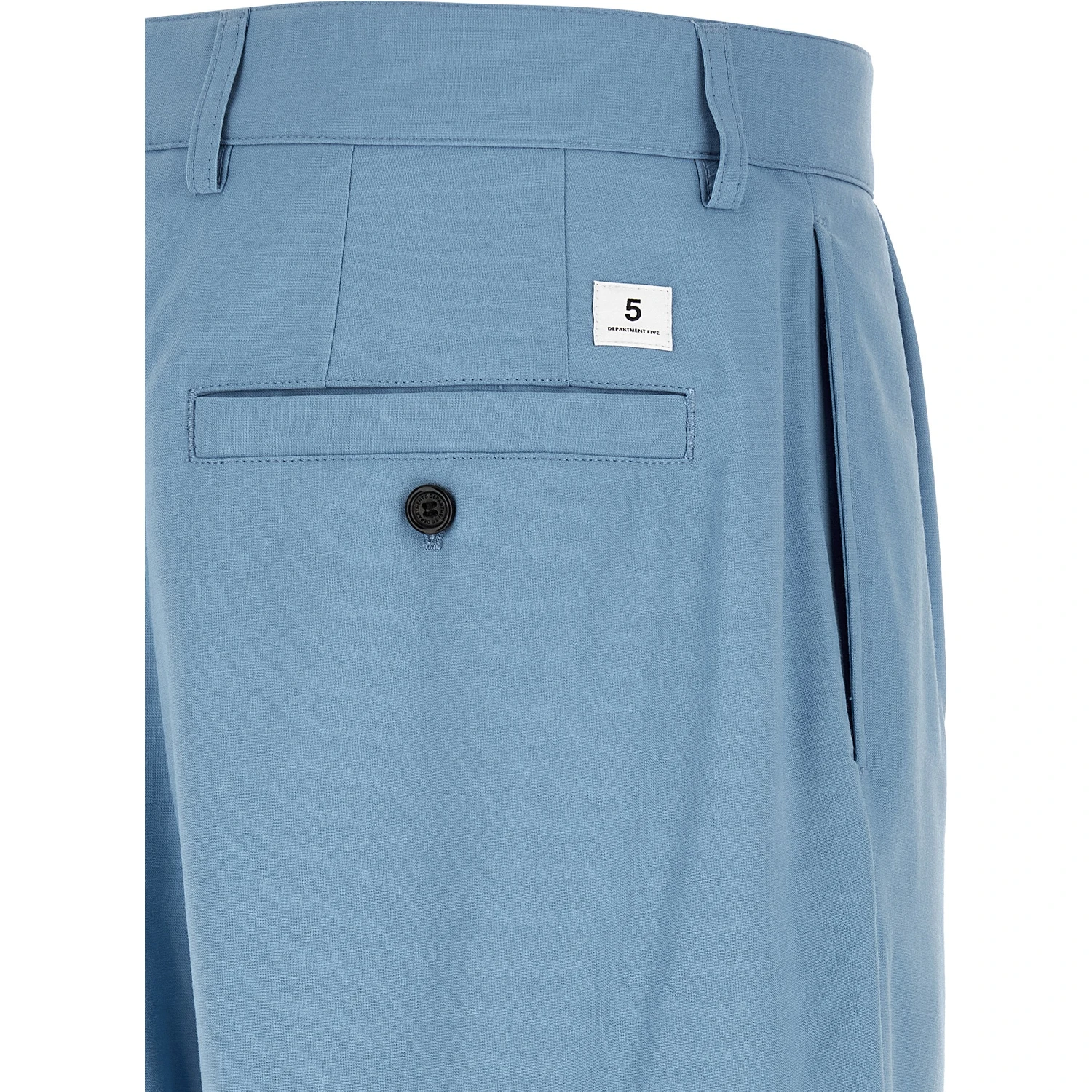 Blue Polyester Chino Pants