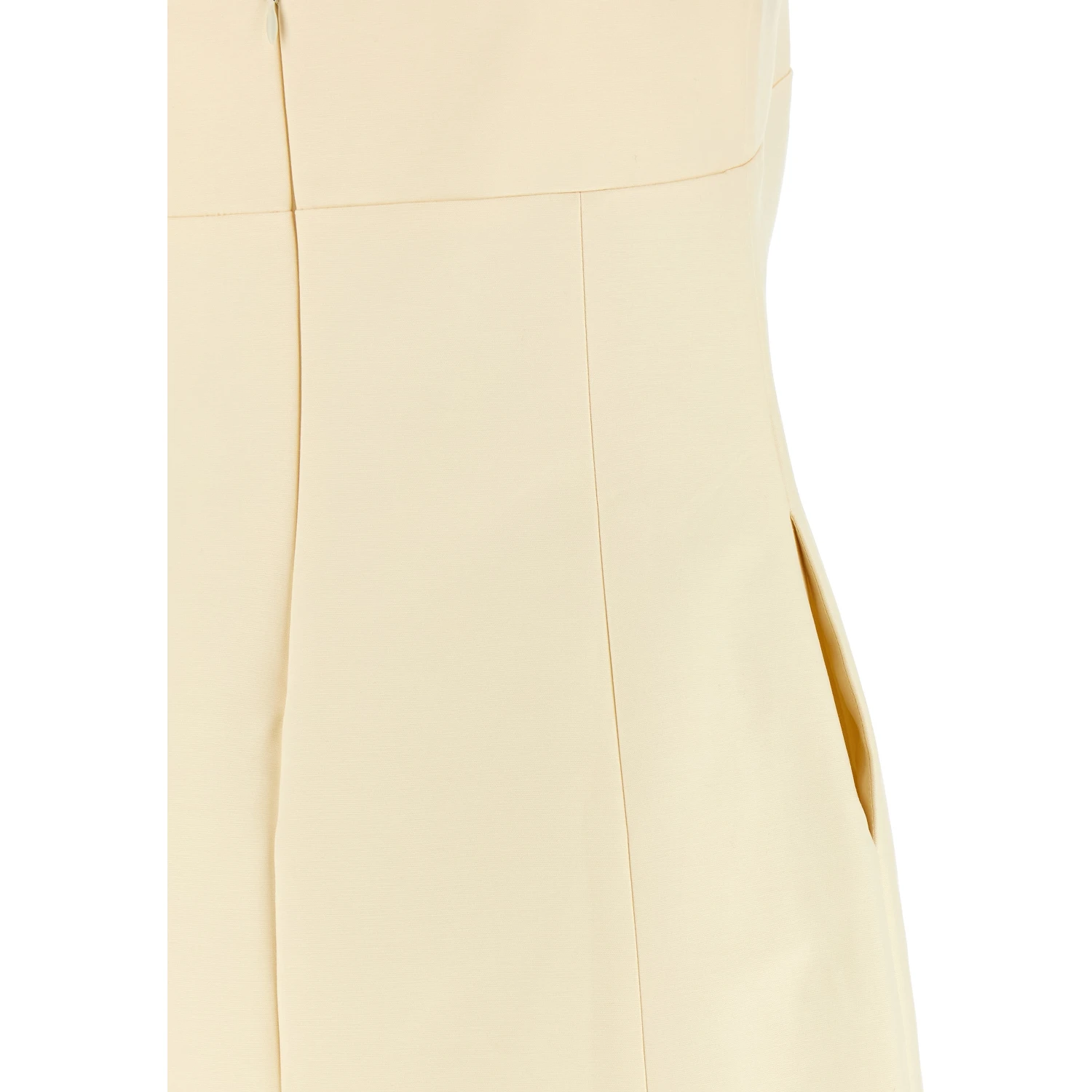 Beige Cotton Short Dress