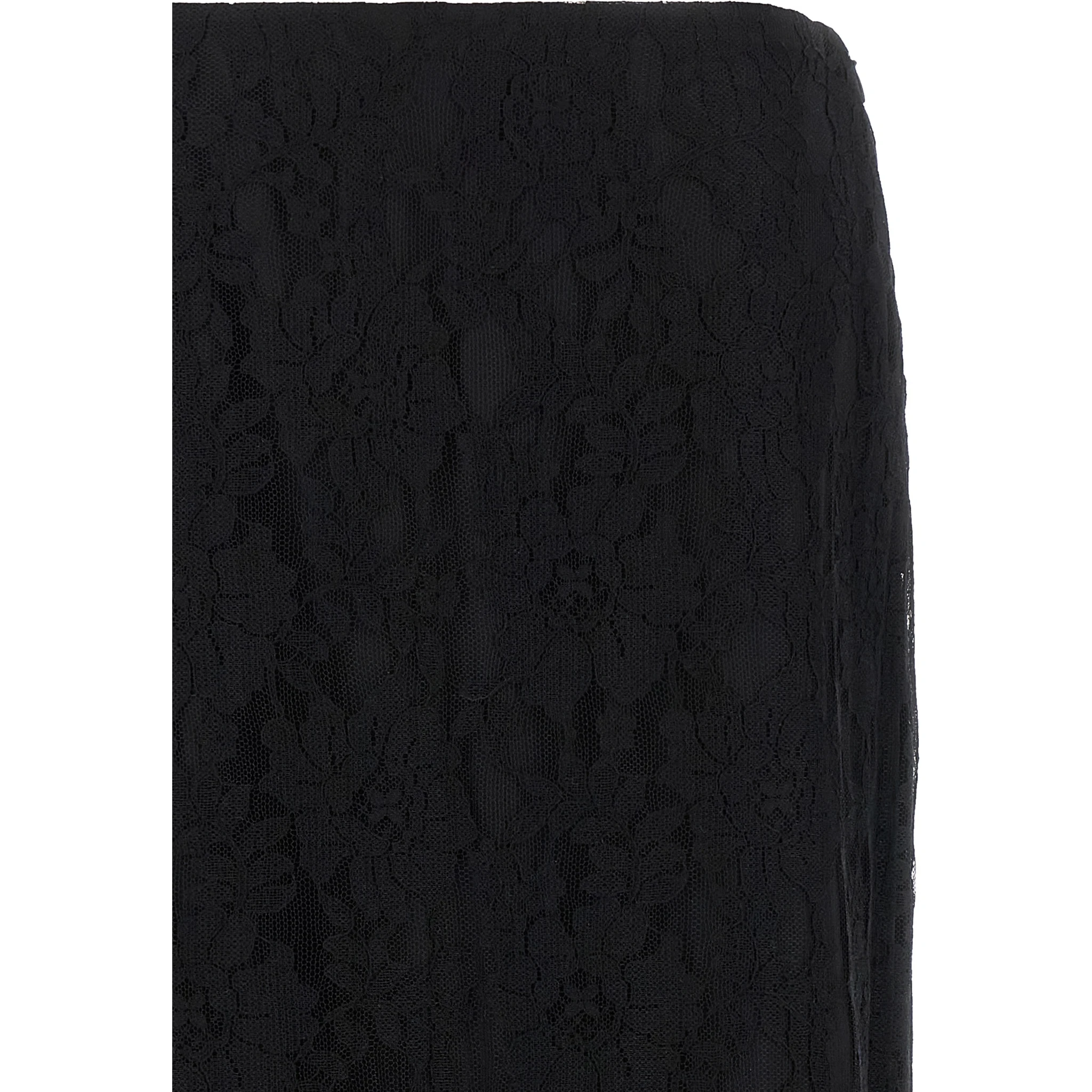 Black Cotton Midi Skirt