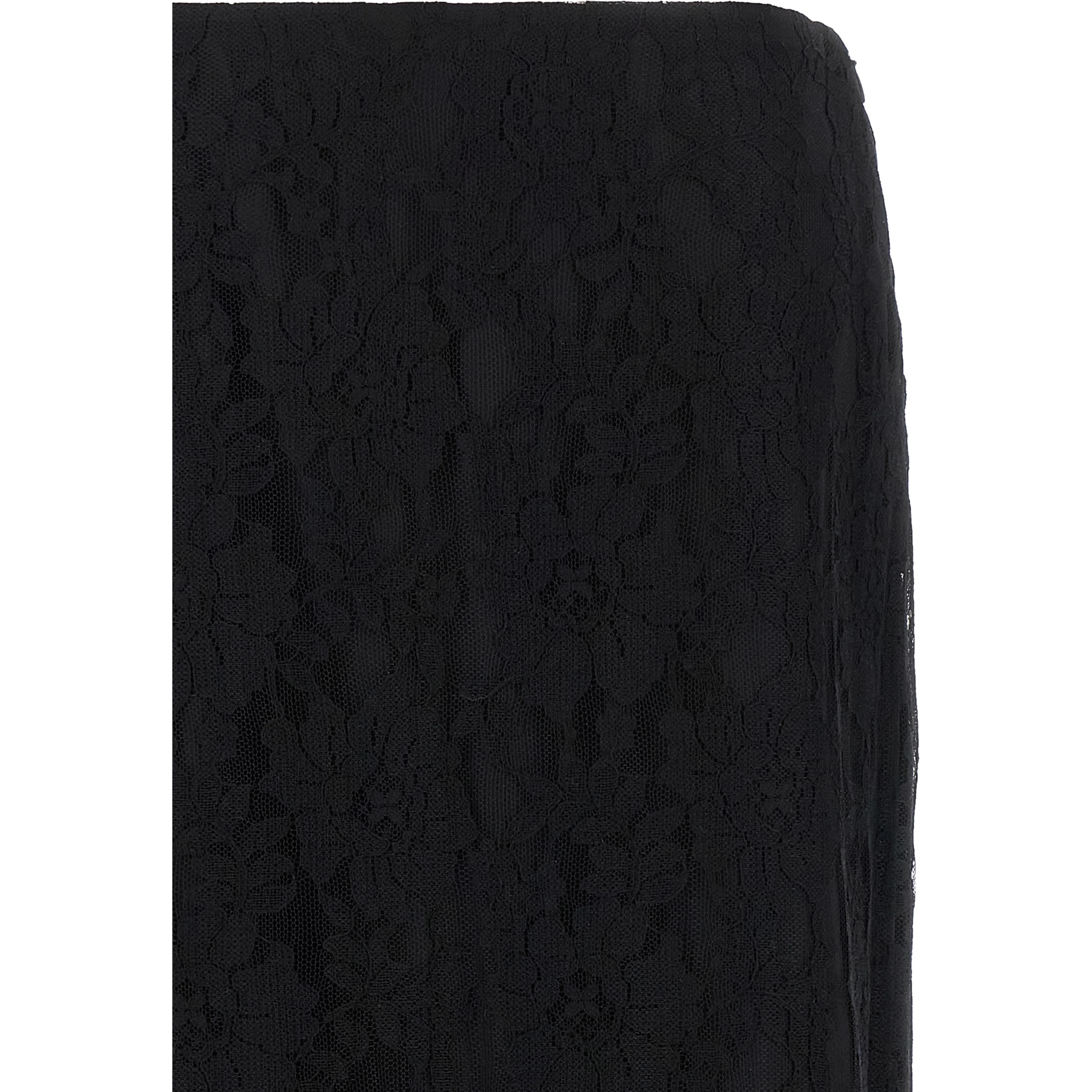 Black Cotton Midi Skirt