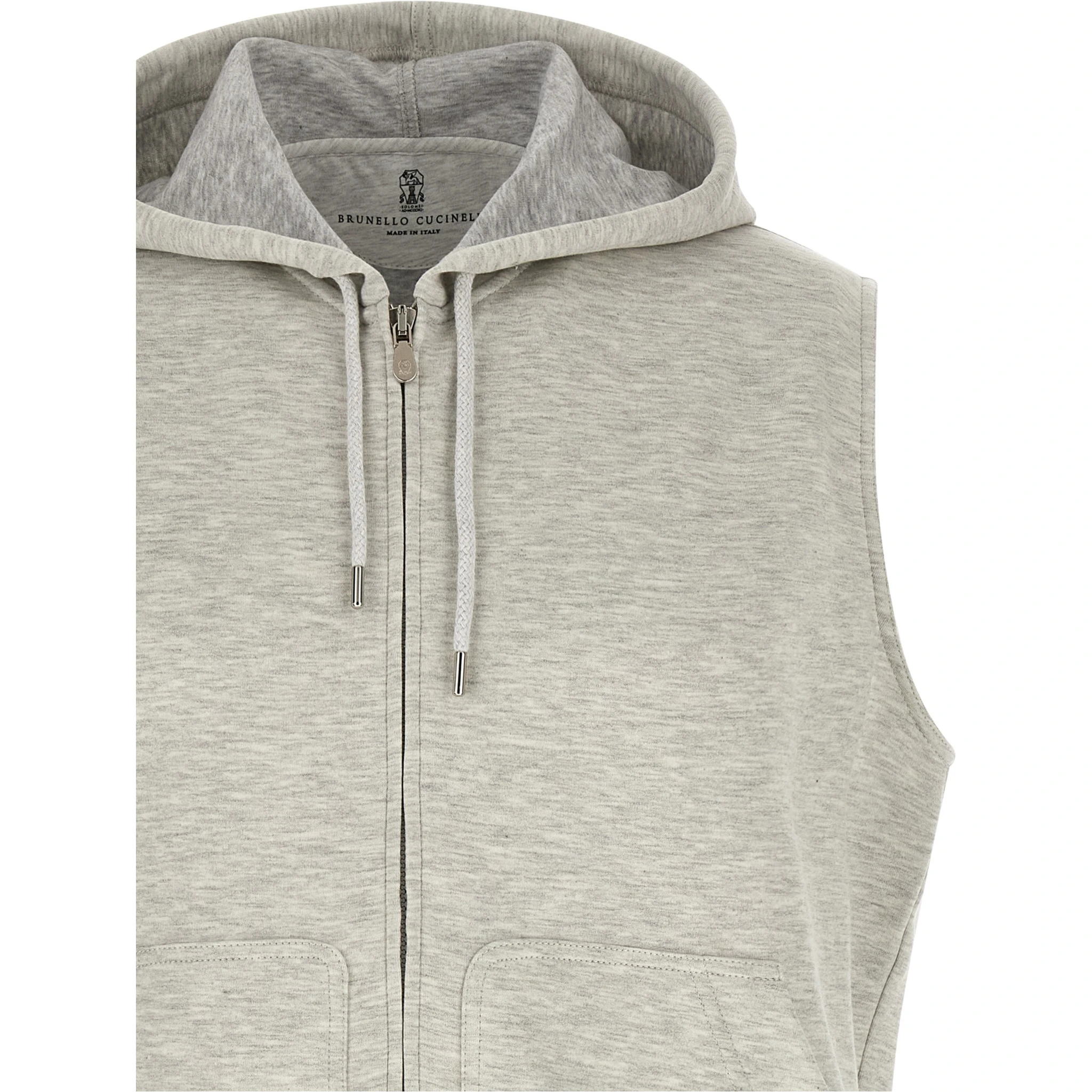 Gray Cotton Sleeveless Jacket