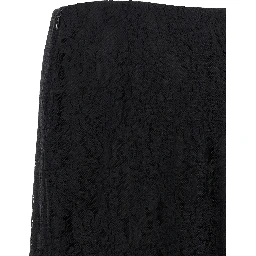 Black Cotton Midi Skirt