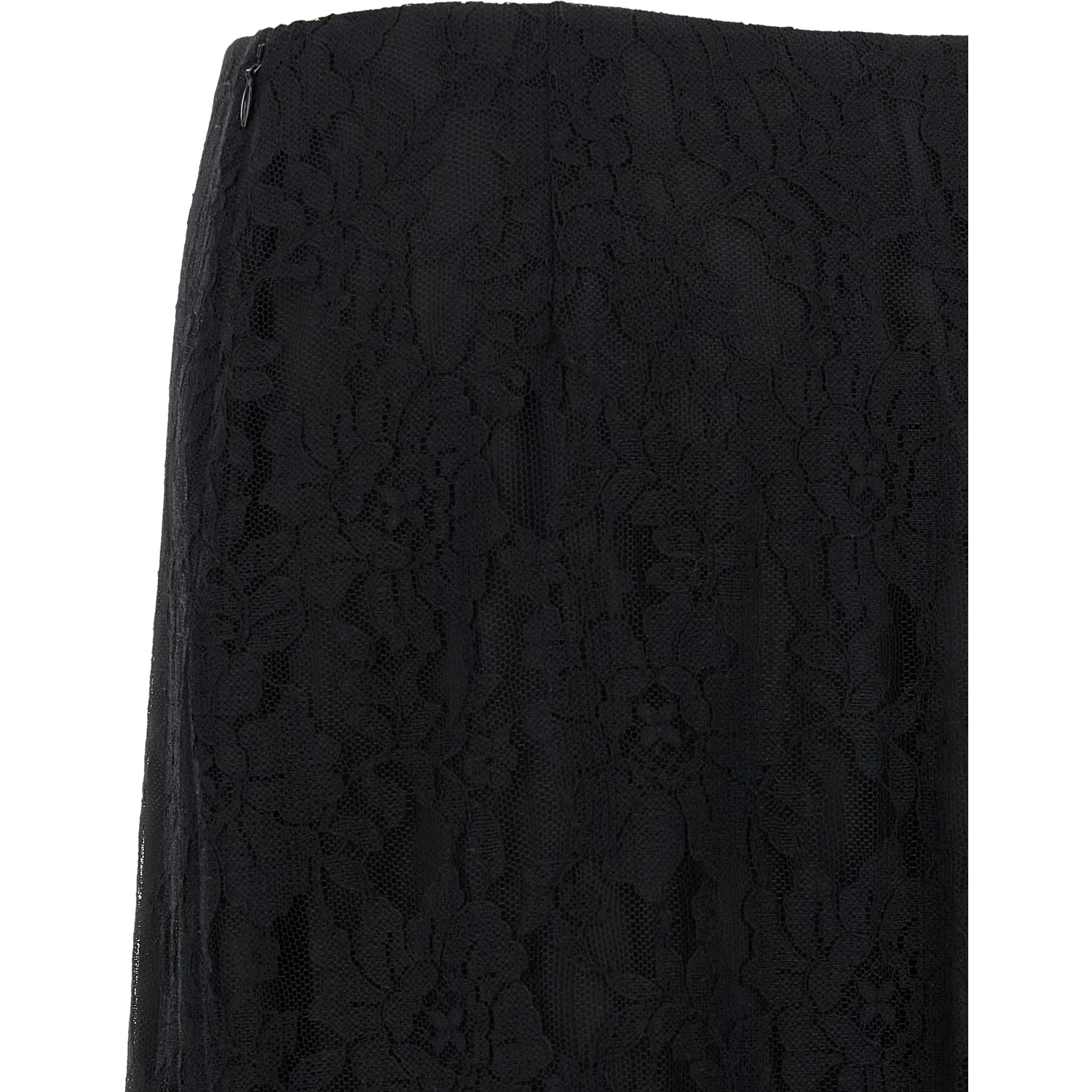 Black Cotton Midi Skirt
