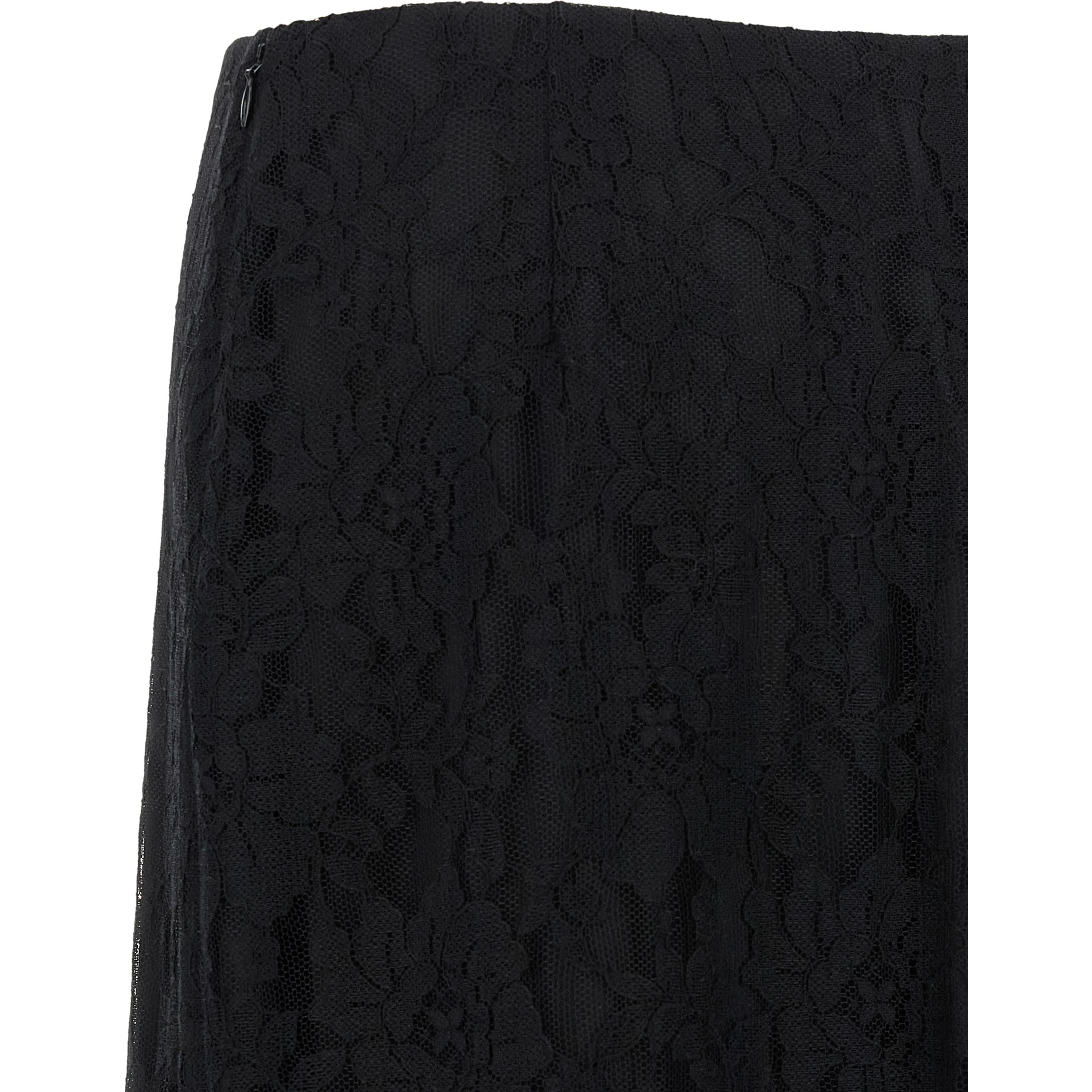 Black Cotton Midi Skirt