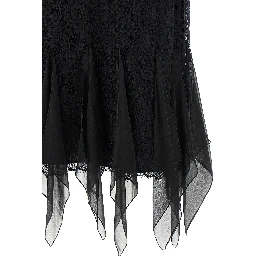 Black Cotton Midi Skirt