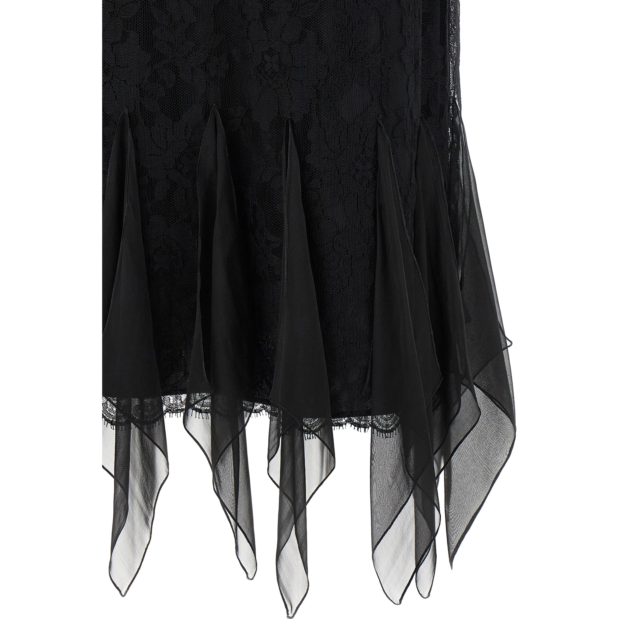 Black Cotton Midi Skirt