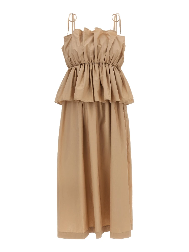 Beige Cotton Long Dress