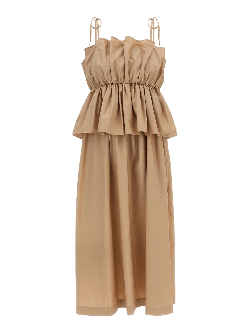 Beige Cotton Long Dress