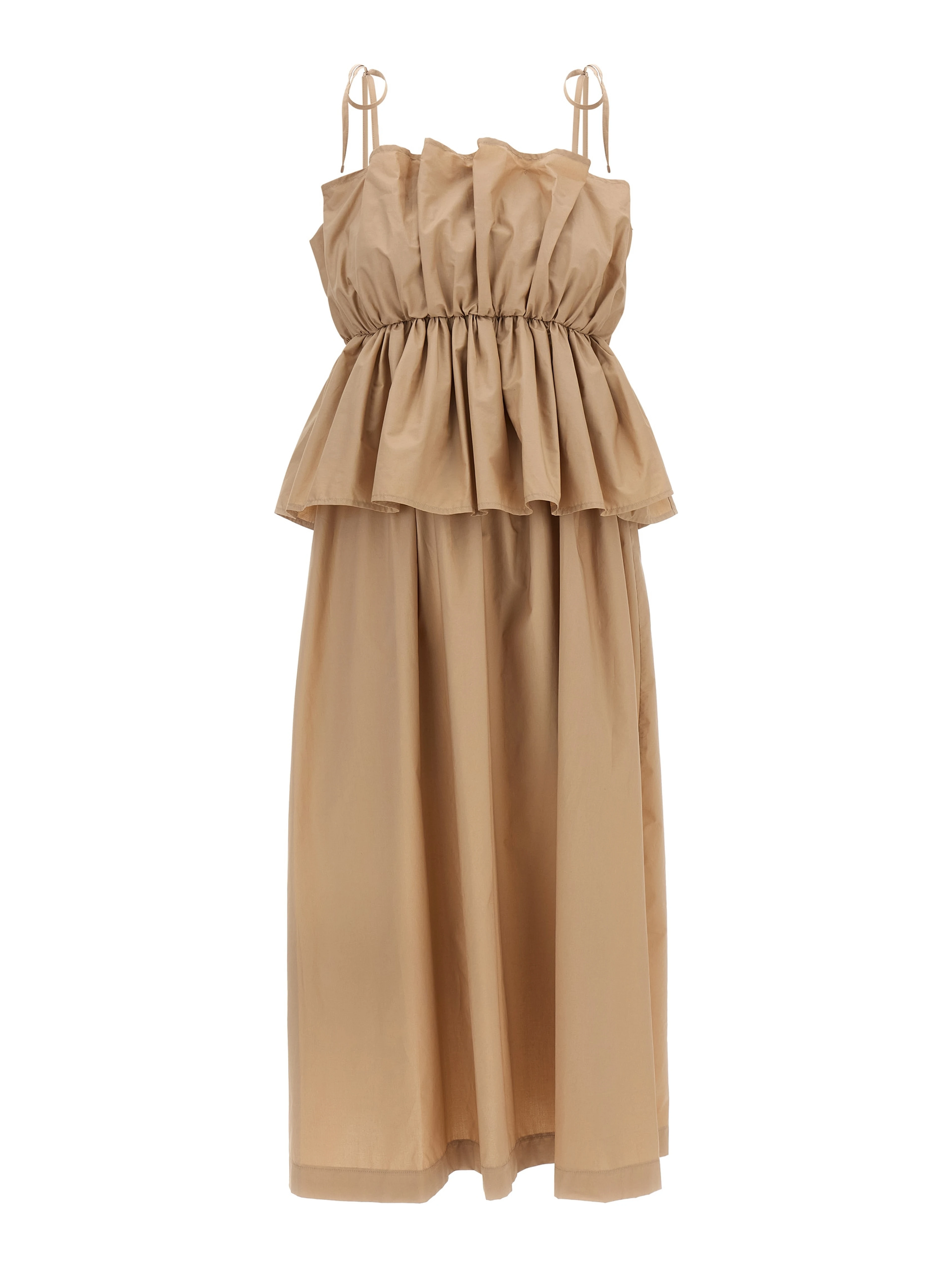 Beige Cotton Long Dress