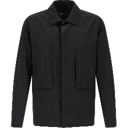 Black Polyamide Full-Length Jacket